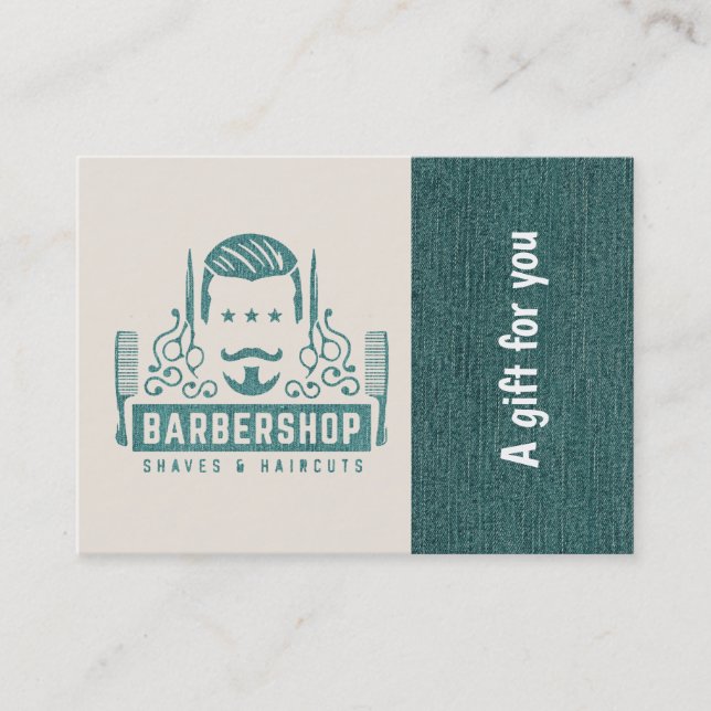 Barbershop blue jeans texture Gift Certificate (Front)