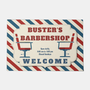 Barbershop Boarder  Welcome Doormat