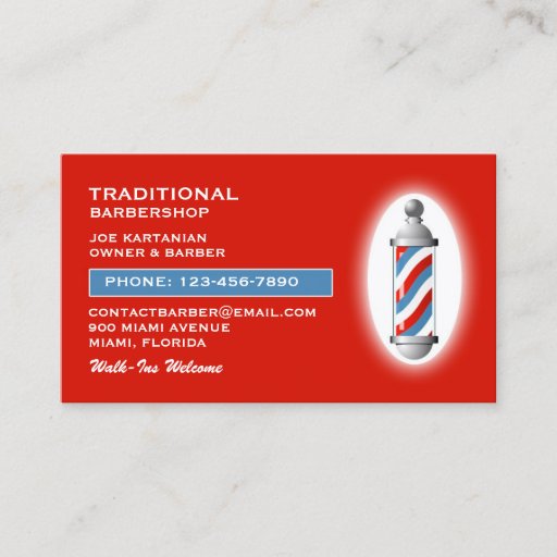Customizable Barbershop Business Card