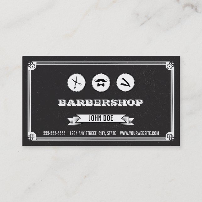 Barbershop Business Card (Front)