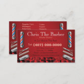 Barbershop Business Card (Barber pole and clippers (Front/Back)