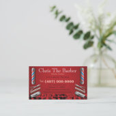 Barbershop Business Card (Barber pole and clippers (Standing Front)