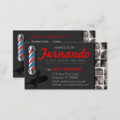 Barbershop Business Card-Barber pole, clippers com Business Card (Front/Back)