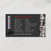Barbershop Business Card-Barber pole, clippers com Business Card (Back)