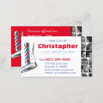 Barbershop Business Card-barber Pole  Clippers Com Business Card by WhizCreations at Zazzle