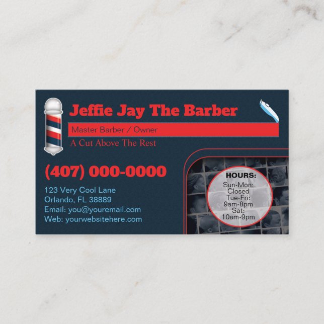 Barbershop Business Card (Barber Template) (Front)
