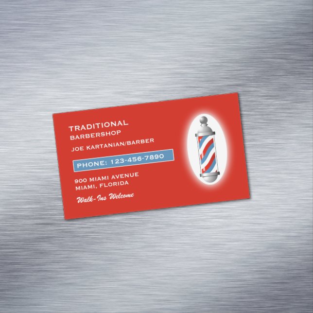 Barbershop Business Card Magnet (In Situ)