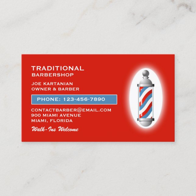 Barbershop Business Card Template (Front)