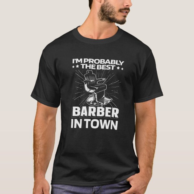 Barbershop Chair Beard Coiffeur Haircut  Hairstyle T-Shirt (Front)
