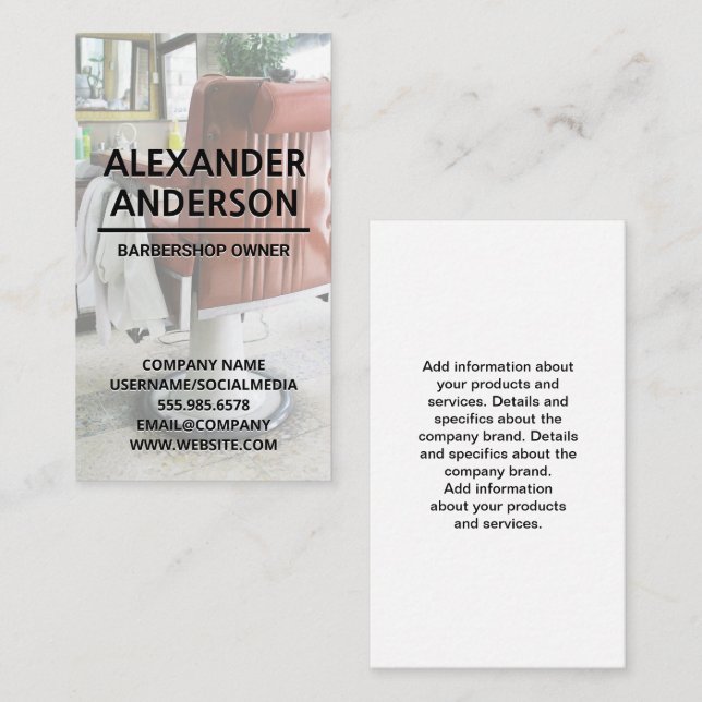 Barbershop Chair Business Card (Front/Back)