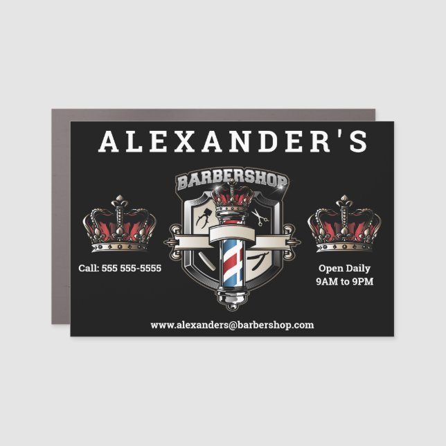 Barbershop Classic Personalize Car Magnet (Front)