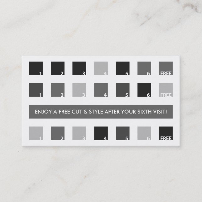 BARBERSHOP customer appreciation (mod squares) Loyalty Card (Front)