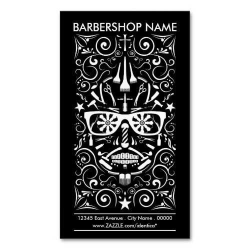 barbershop dia de los muertos business card magnet