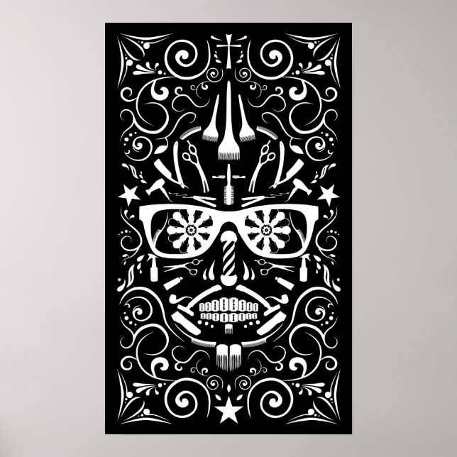 barbershop dia de los muertos poster (Front)