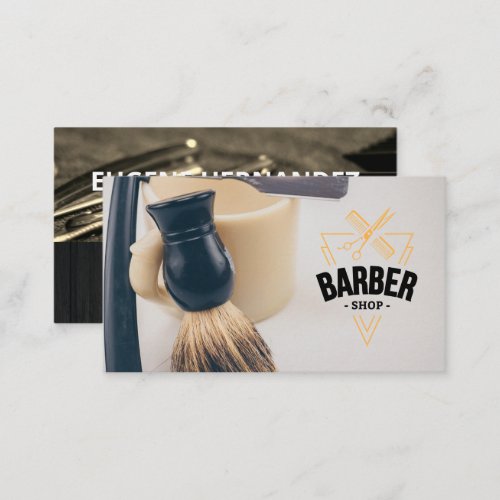 Barbershop Emblem  Barber Tools Business Card