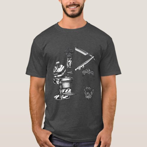 Barbershop Graphics Vintage Style T_Shirt