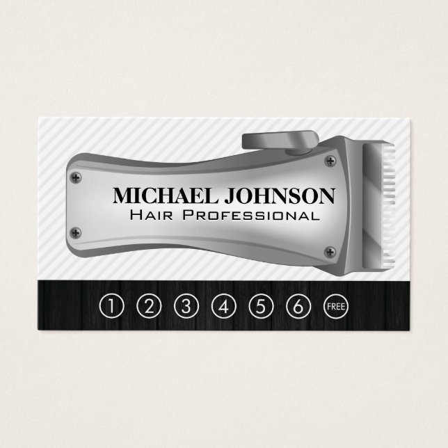 Barbershop Hair Clippers | Punch Card (Front)