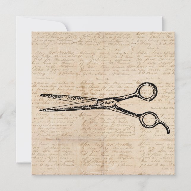 Barbershop Hair Cutting Shears Barber Scissors Holiday Card (Front)