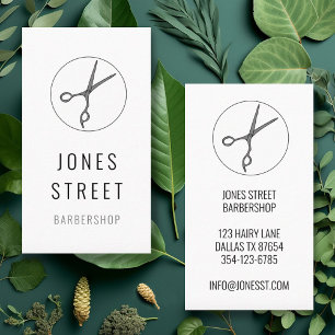Barbershop Hair Stylist Scissors Minimalist Cool Business Card