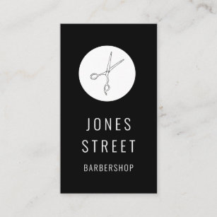 Barbershop Hair Stylist Scissors Minimalist Cool Business Card