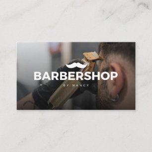 Barbershop Hairstylist Hair Clipper Photo Business Card
