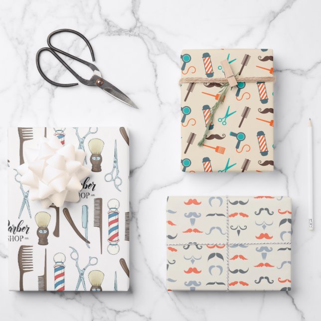 Barbershop Icons  Wrapping Paper (Front)