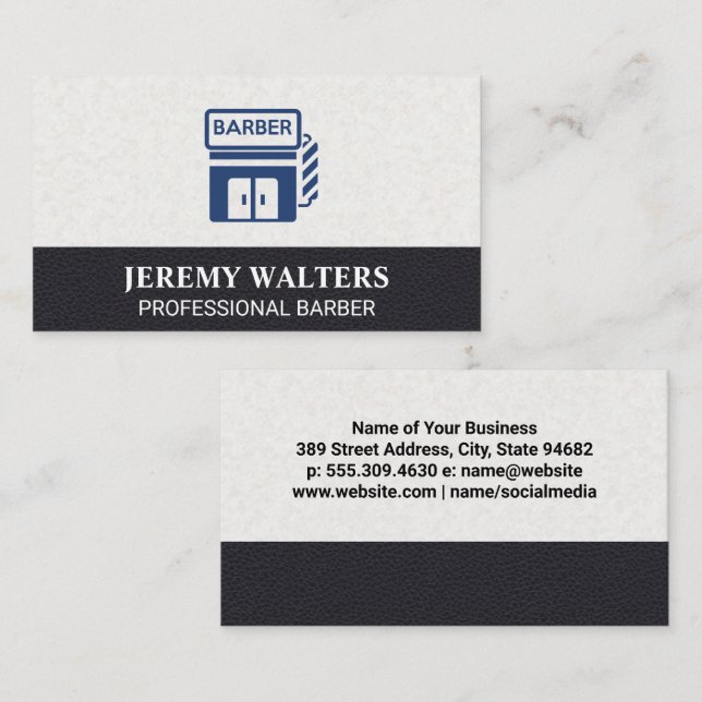 Barbershop | Leather Business Card (Front/Back)
