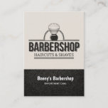 Barbershop leather look appointment card