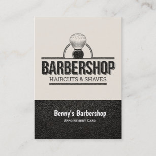 Barbershop leather look appointment card
