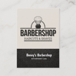 Barbershop leather look appointment card