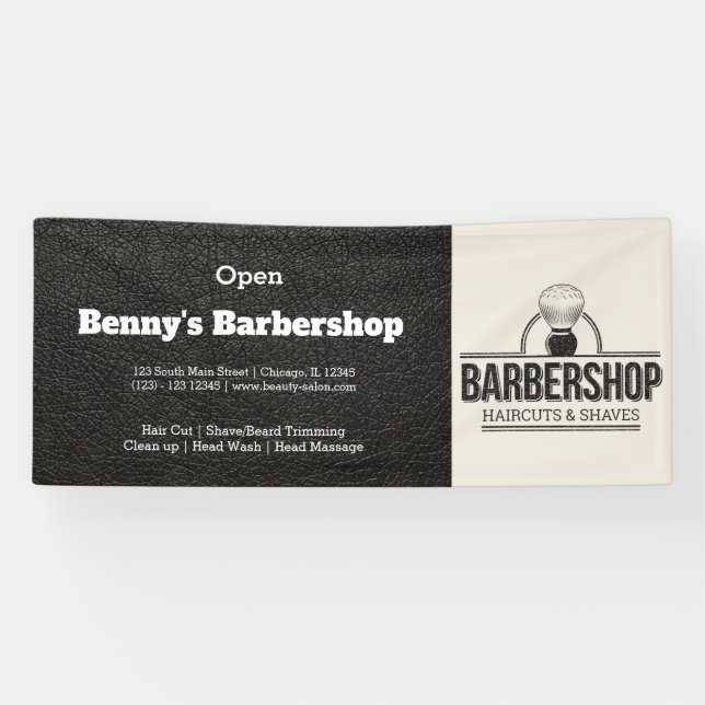 Barbershop leather look banner (Horizontal)