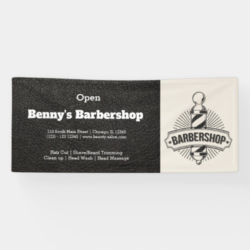 Barbershop leather look banner
