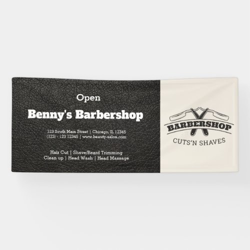 Barbershop leather look banner