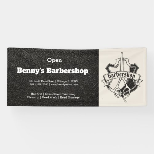 Barbershop leather look banner