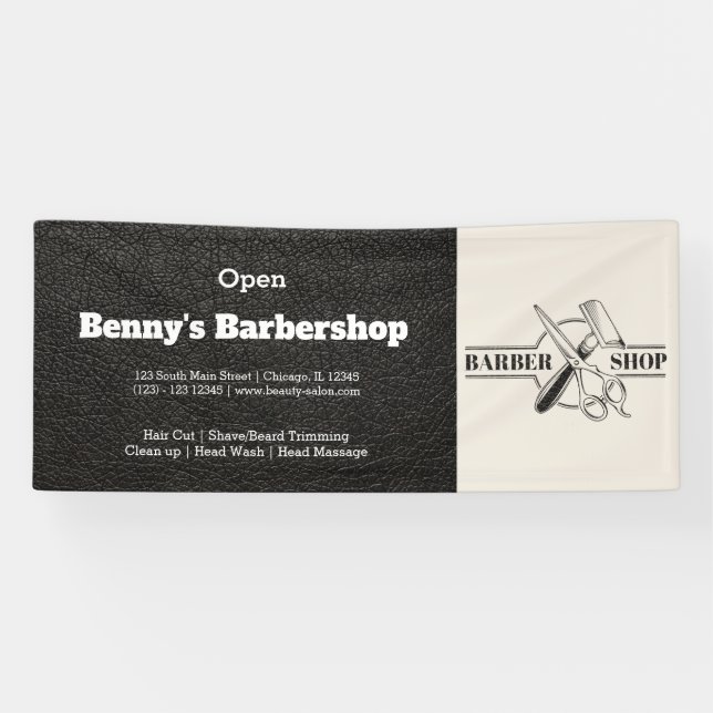 Barbershop leather look banner (Horizontal)