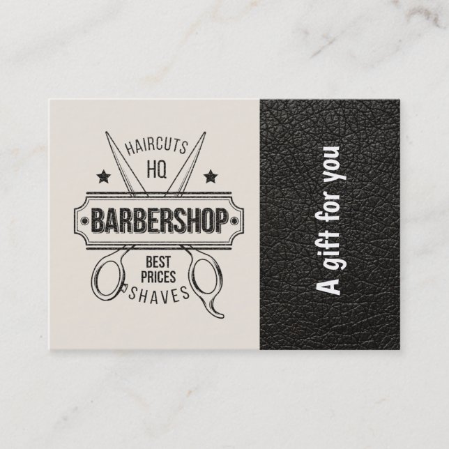 Barbershop leather look  Gift Certificate (Front)