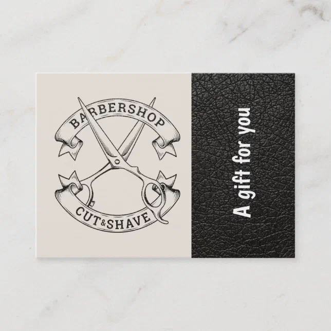 Barbershop leather look Gift Certificate Zazzle Barbershop leather look Gift Certificate Zazzle