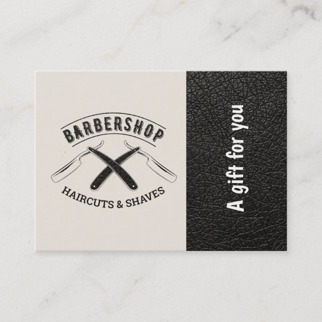 Barbershop leather look  Gift Certificate (Front)