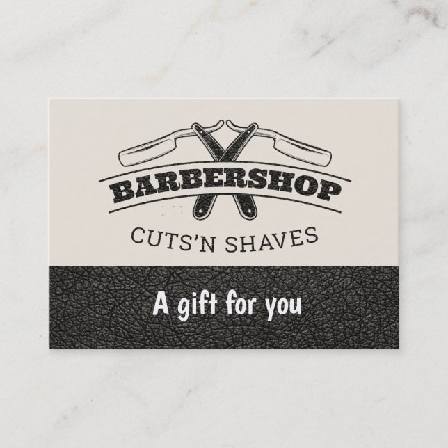 Barbershop leather look  Gift Certificate (Front)