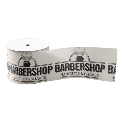 Barbershop leather look grosgrain ribbon