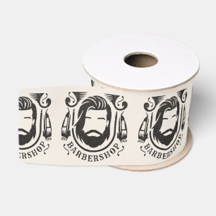 Barbershop leather look grosgrain ribbon
