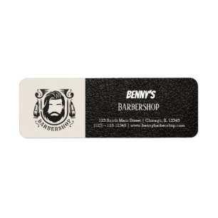 Barbershop leather look label
