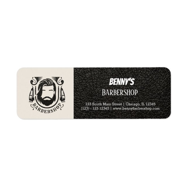 Barbershop leather look label (Front)