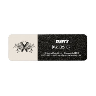 Barbershop leather look label