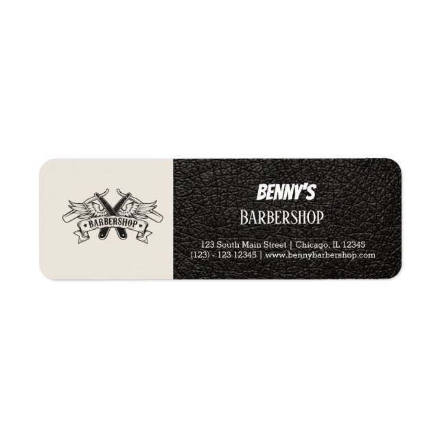 Barbershop leather look label (Front)