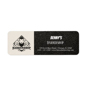 Barbershop leather look label