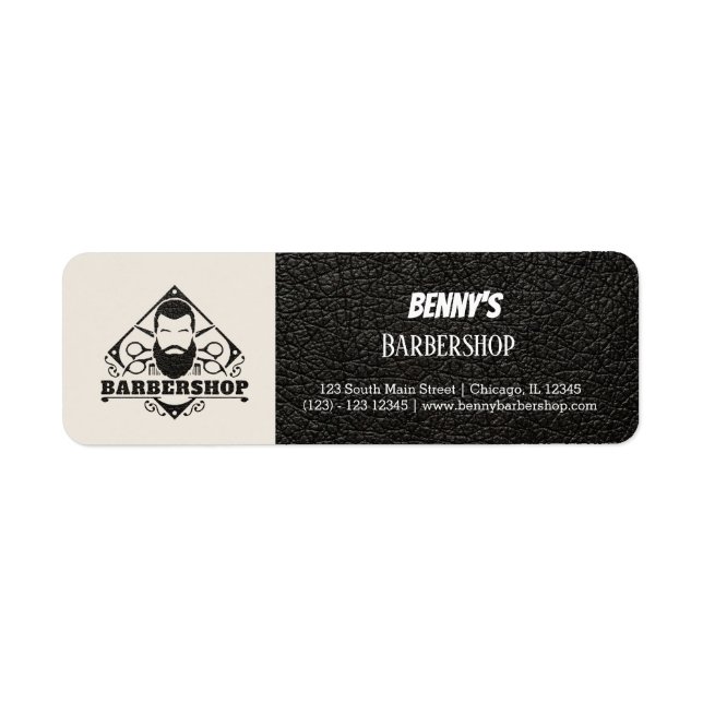Barbershop leather look label (Front)