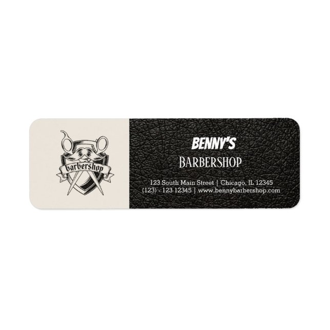 Barbershop leather look label (Front)