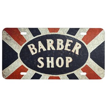 Barbershop License Plate by BarbeeAnne at Zazzle
