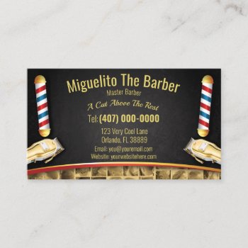 Barbershop Loyalty Card (barber Pole And Clippers) by WhizCreations at Zazzle